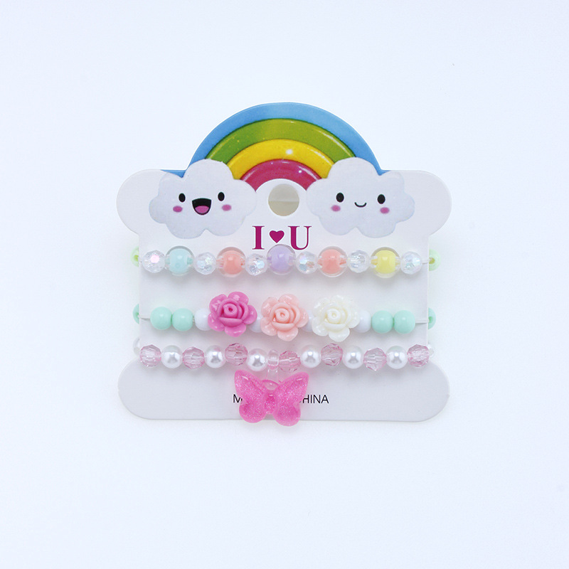 1 Set Sweet Butterfly Arylic Girlu0027S Bracelets