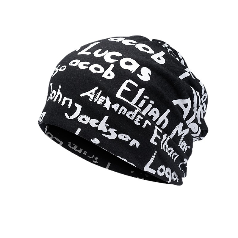 Hat Men's Turban Face Small Pullover Nightcap Cold Hat Black Thin Moon Hat Korean Version Bag Head Heap Men's Trendy