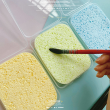 美术水彩绘画海绵盒装保湿水粉笔魔力吸水海绵洗笔吸笔