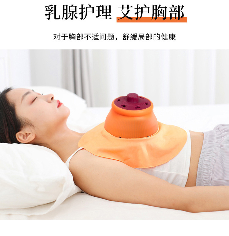 Moxibustion Box Smokeless Home Use Portable Moxa Burner for Abdomen and Chest Warming 400g in use