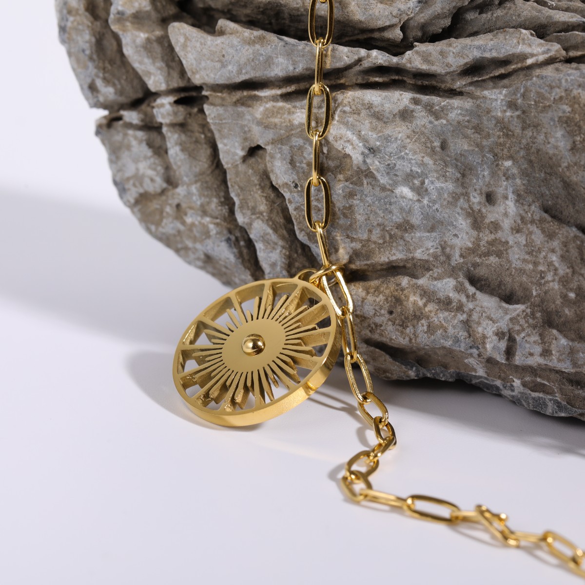 Unisex Fashion Shell Gear Titanium Steel Shell Necklace Gold Plated Stainless Steel Necklaces