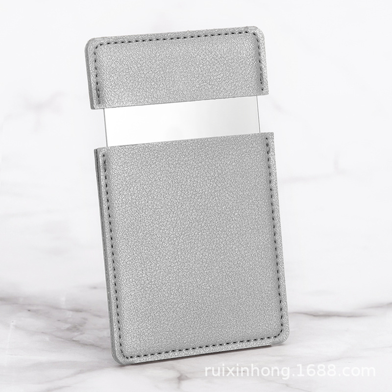 Espejo cosmético de mano de color sólido espejo cosmético de acero inoxidable espejo portátil resistente a los golpes logotipo imprimible