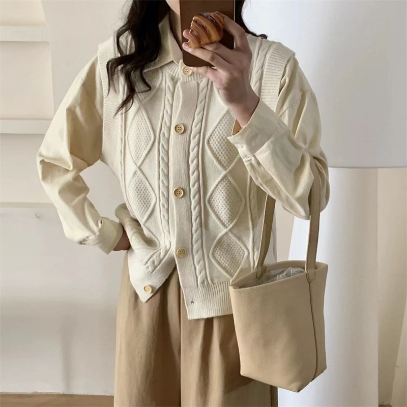 24 Dongpuyuan estilo retro renacimiento chaleco de mujer Cardigan de cuello redondo suministro de primera mano