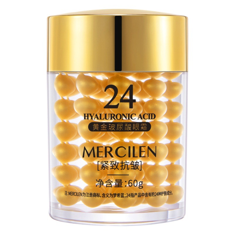 Mengxilan 24k gold hyaluronic acid eye cream 60g fade eye lines moisturizing anti-wrinkle lifting firming eye care