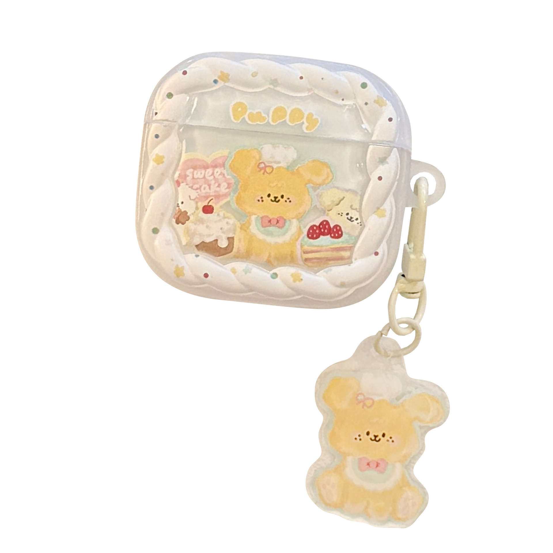 Postre perrito con colgante para Apple Airpods Pro2 cubierta 1 / 2 cubierta de auriculares bluetooth 3 generación esmerilado 4