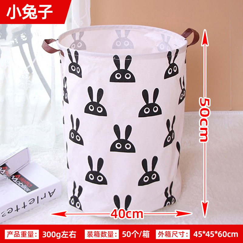 Posta gratuita casera gran cartón plegable tela algodón y lino juguetes caseros almacenamiento barril