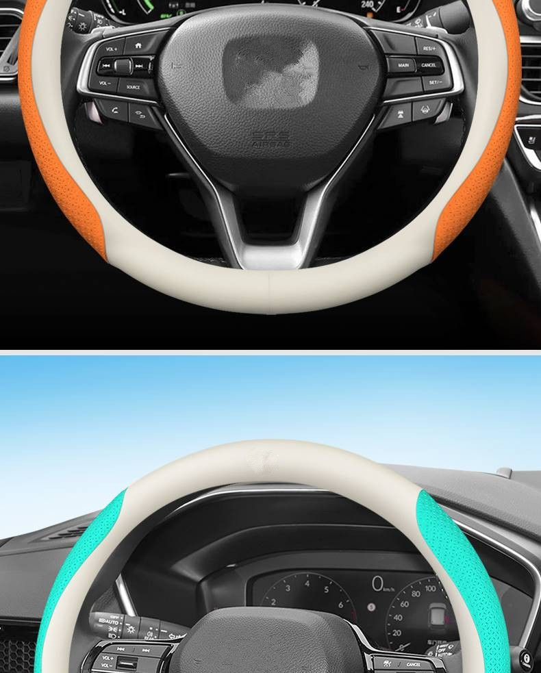 Dropshipping on Aliexpress Temu Car Steering Wheel Cover, Genuine Leather, Non-Slip, Wear-Resistant, Suitable for All Seasons, D-Shaped Handle Cover, Unisex