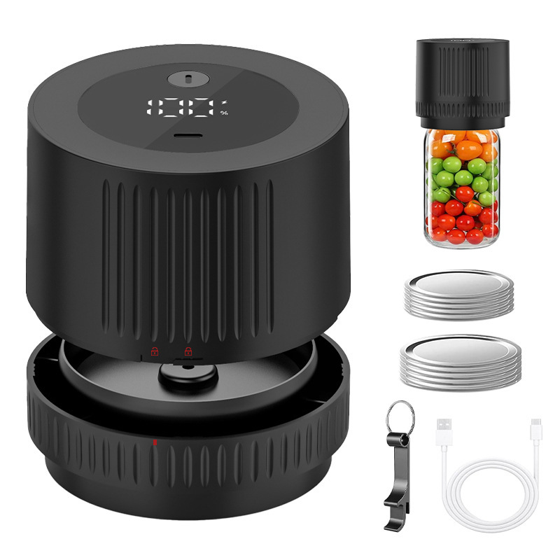 新型電気メイソン缶真空機自動メイソン缶封口機食品保存真空缶封口器|undefined