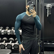 速干运动长袖T恤男士跑步训练运动篮球冰丝弹力紧身衣瑜伽健身服