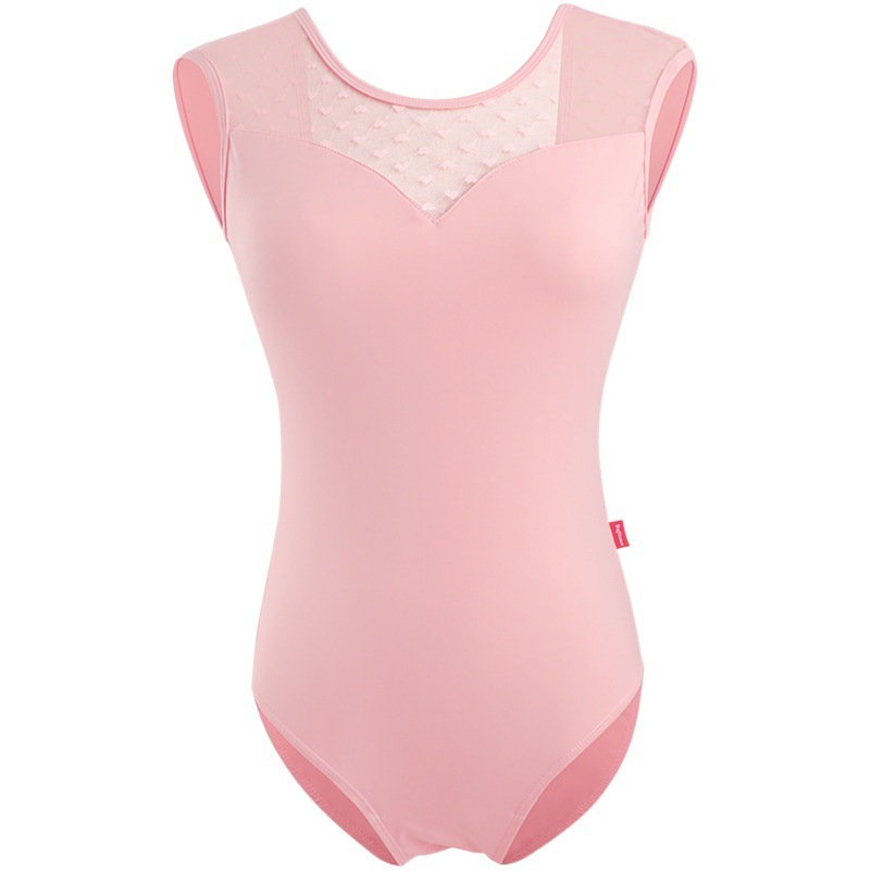 Ballet Ropa de baile ropa de mujer melocotón corazón encaje de una pieza ropa de gimnasia ropa de cuerpo de nylon ropa de práctica de yoga aérea