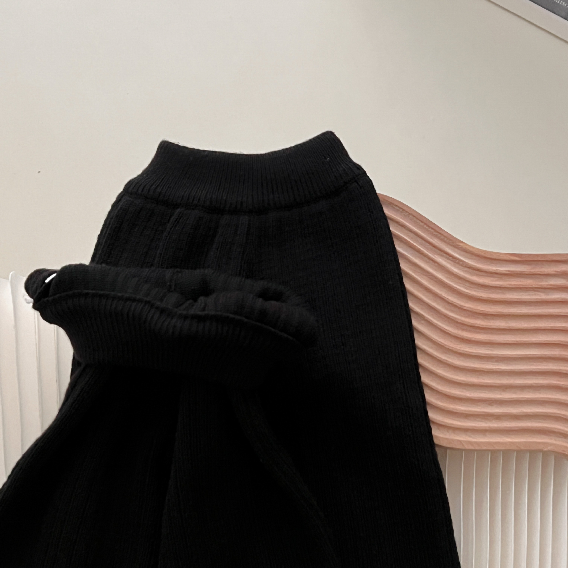 JINYONG Girls' Korean Edition Autumn Fashionable Small Fragrance Sweater Cardigan Flare Pants Knitted Two Piece Set_voghion.com