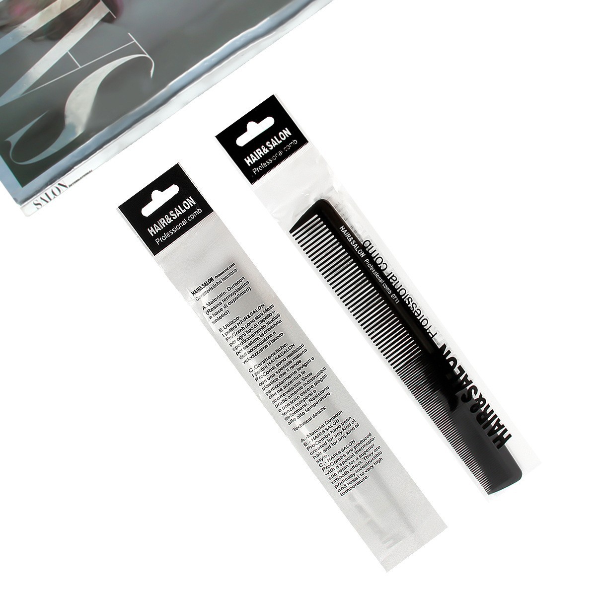 Juego de peines de fibra de carbono Tony Gai para cortar y peinar el cabello, para uso doméstico, peine de doble propósito para cortar y desenredar el cabello.
