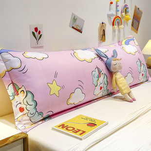 Double long pillow with pillowcase one pillow core parent-child long 1.2 m 1.5m 1.8 m couple long pillow