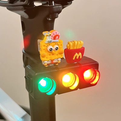 lights, rechargeable, cute crayon elephant | Tail light - black-snail-sponge-potato-chips-charging-version-comes-with-a-data-cable