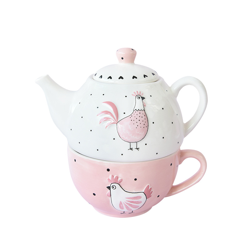 Vajilla de cerámica creativa casa tarde té serie una taza una olla taza traje resurrección Rosa oro pollo tetera