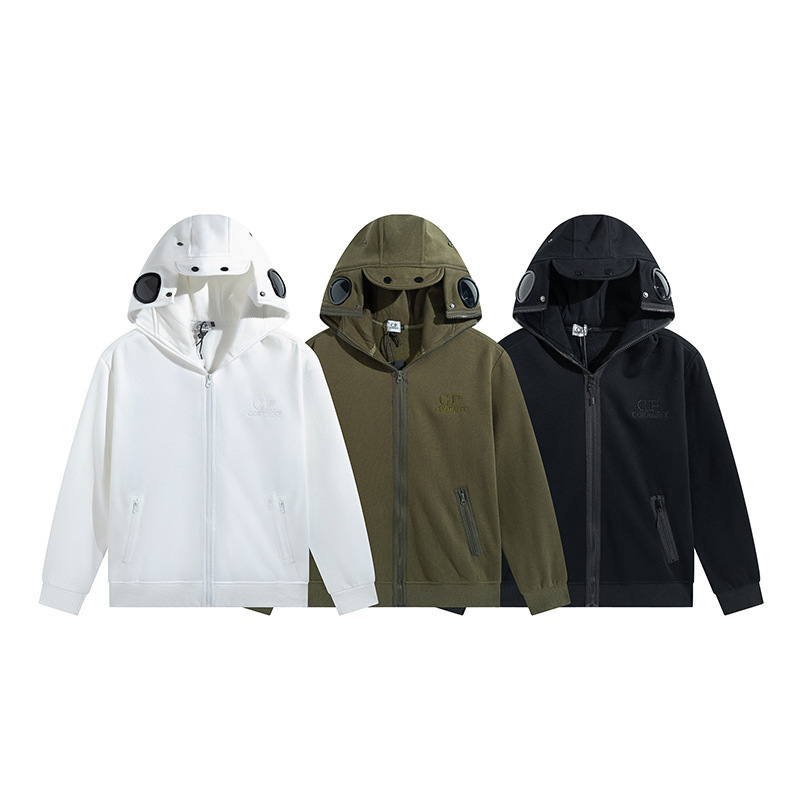 Cp Autumn and Winter New Casual Glasses Zipper Sports Fleece Hooded Sweatshirt Jacket Trendy Unisex Couple Style Wholesale Cp Autumn and Winter New Casual Glasses Zipper Sports Fleece Hooded Sweatshirt Jacket Trendy Unisex Couple Style Wholesale