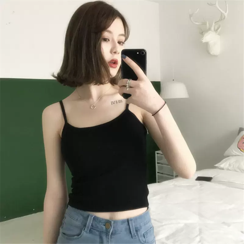 大码吊带背心女打底衫短款小背心吊带衫修身性感内搭裹胸内衣女