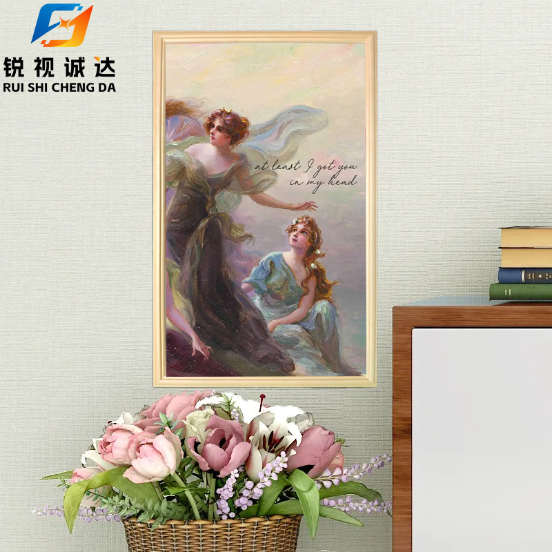 智能高清壁挂木质移动广告机 横竖屏液晶显示播放器展示屏展示画