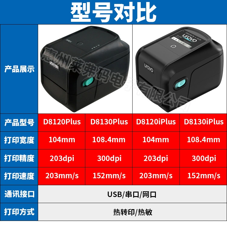 Принтер для коммерческого использования Urovo优博讯, D8120/, D8130, 8130plus