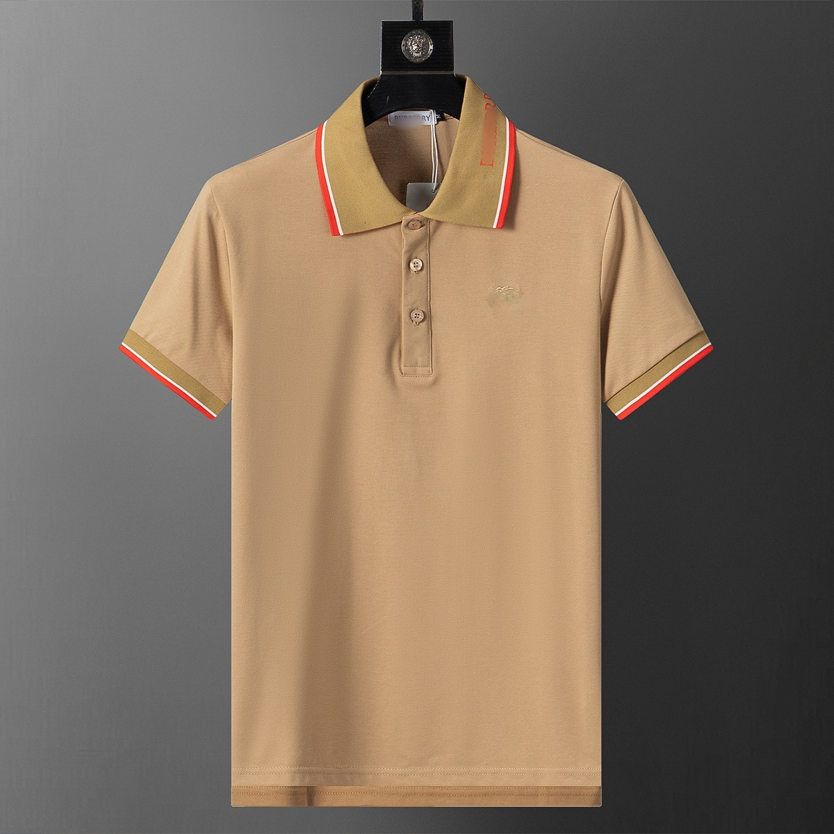 SS25 nueva estación europea de verano de hombre con solapa de algodón de perla de manga corta polo de moda