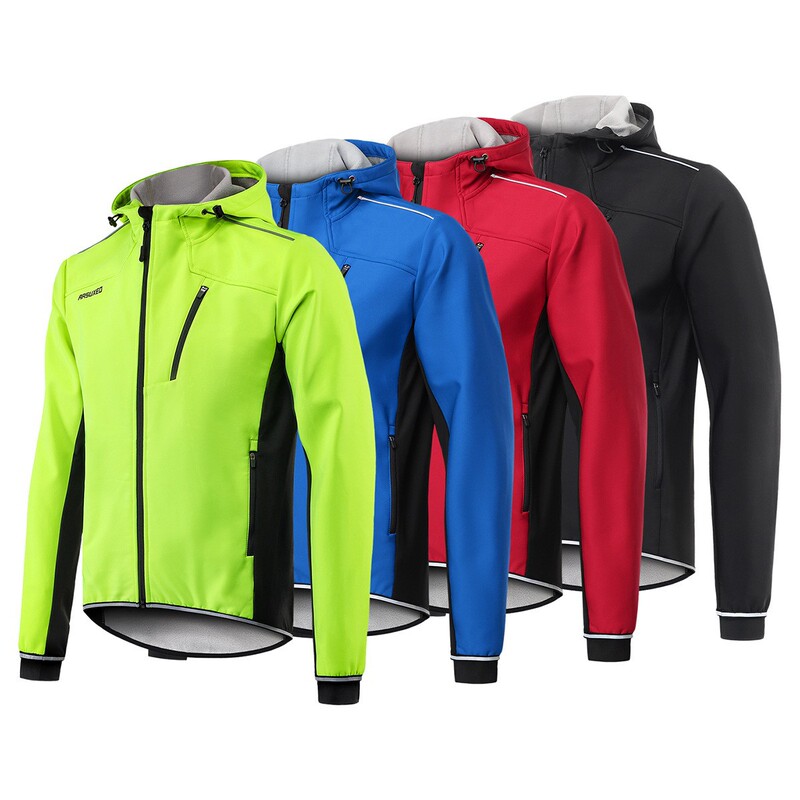 Men's Autumn and Winter Windproof Fleece Warm Breathable Cycling Jacket Three-Layer Composite Outdoor Hooded Jacket 24F