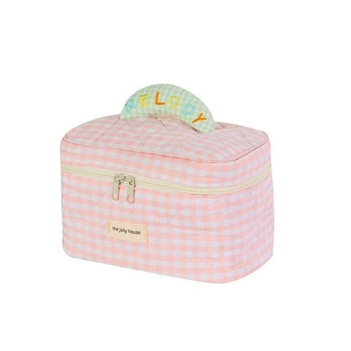 New Ins style quilted plaid makeup bag large capacity high-end sense cute high-value storage bag one starts
