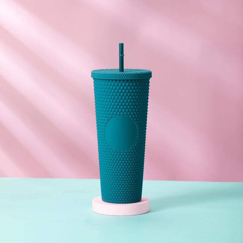 STAR ⭐️ 同じプラスチックカップ、ドリアンカップ、見栄えの良いストローカップ、紙箱付きウォーターカップ、ロゴ、カラフルな電気メッキ卸売|undefined