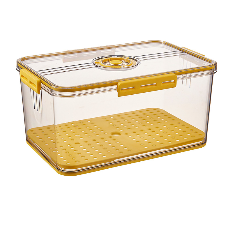 Refrigerador caja de almacenamiento de plástico PET transparente espesado congelado drenaje crisper para refrigerador