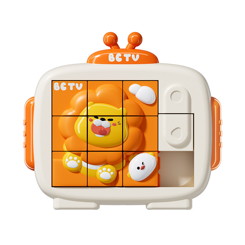 Animal de dibujos animados Hua Rongdao puzzle infantil educación temprana puzzle tridimensional deslizante oso pequeño león iluminación juguete puzzle