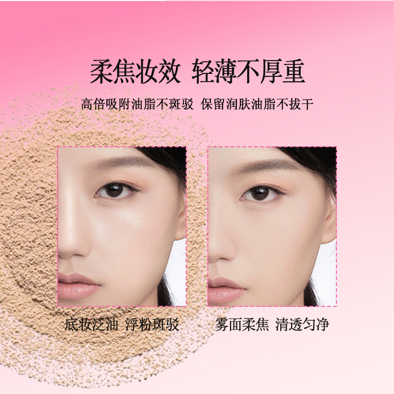 Kekemood Lightweight Setting Powder with a Natural Feel, Delicate Finish, No Fake Mask Effect, Long-Lasting Brightening, Waterproof, Sweat-Proof, and Concealing