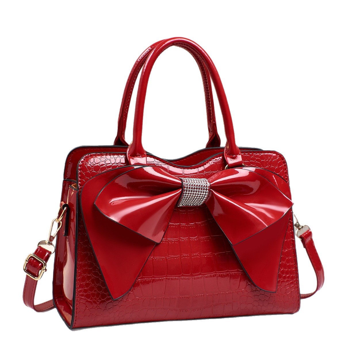 Bolso de dos piezas con lazo y madre 2025 nuevo estilo temperamento textura bolso casual para mujer bolso transfronterizo