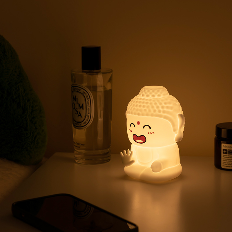 創意佛系青年硅膠拍拍燈臥室桌面伴睡護眼趣味搞怪床頭燈生日禮品