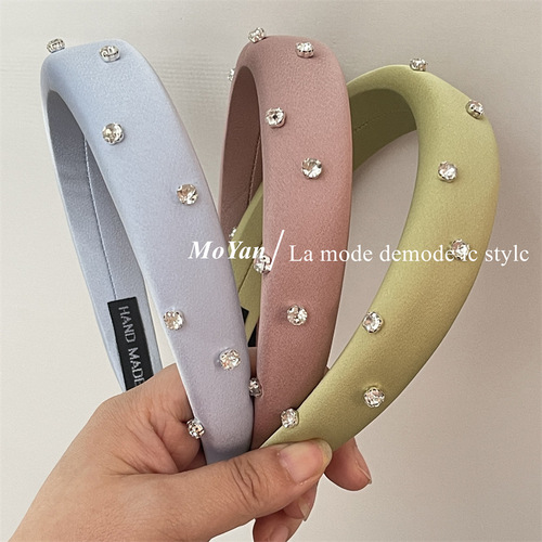 Internet celebrity rhinestone headband for women  new style sponge headband high skull hair bundle for outing high-end pressure-sensitive hairpin