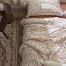 针织棉复古韩系碎花田园风四件套 天竺棉裸睡被套被单床品套件