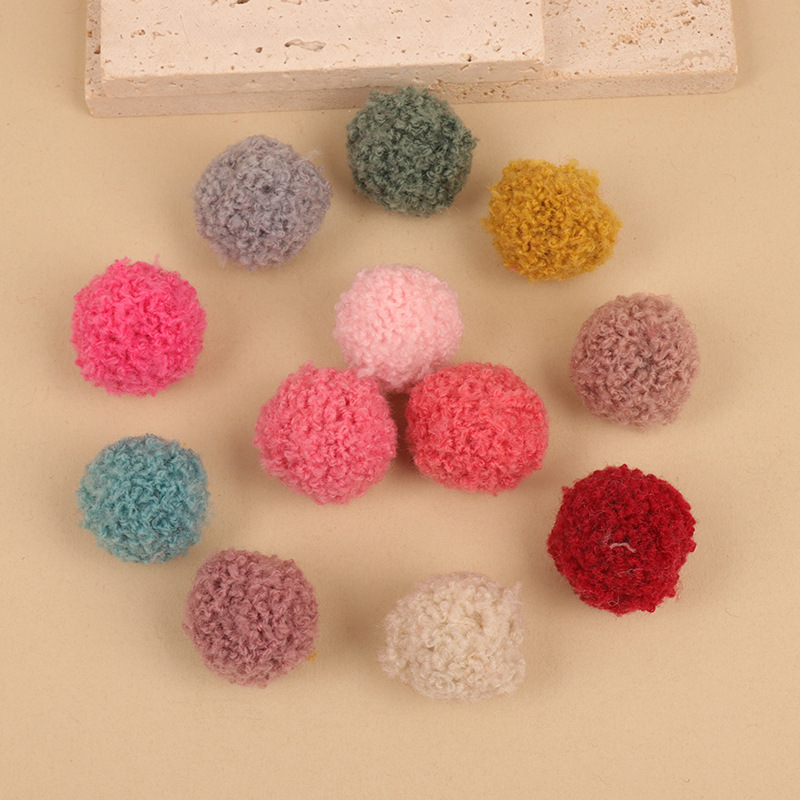 Fresh colorful wool ball baby gloves socks accessories material polyester multicolor wool ball shoes and hats decorations