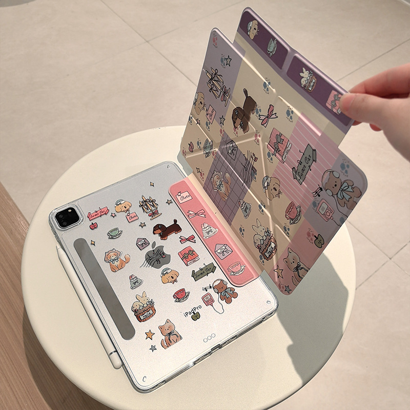 磁気吸引分離ipad air 6保護ケース3 y型分割可能pro 11インチアニメair 5/4転倒防止保護カバー|undefined