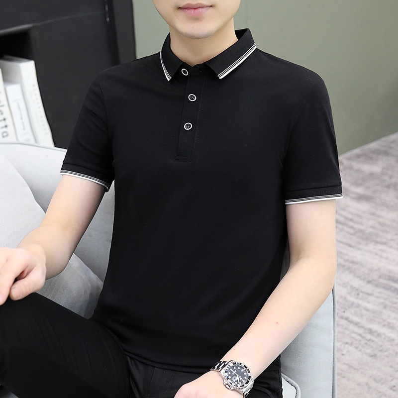 Gran tamaño transfronterizo de ropa de hombre de manga media solapa de manga corta de hombre camiseta de verano de hombre polo ropa de trabajo logo bordado impresa