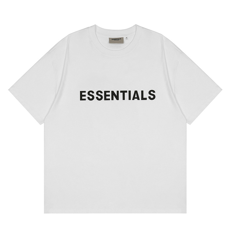 FOG multilínea ESSENTIALS HHH letras de silicona en el pecho suelta High Street verano camisetas de manga corta para hombres y mujeres marca de moda