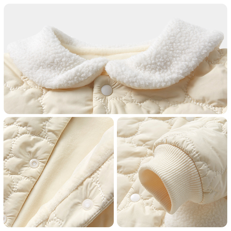 Mono de bebé Otoño e Invierno recién nacido cálido ropa engrosada forrada de lana para hombres y mujeres traje de mameluco ropa de invierno para bebés