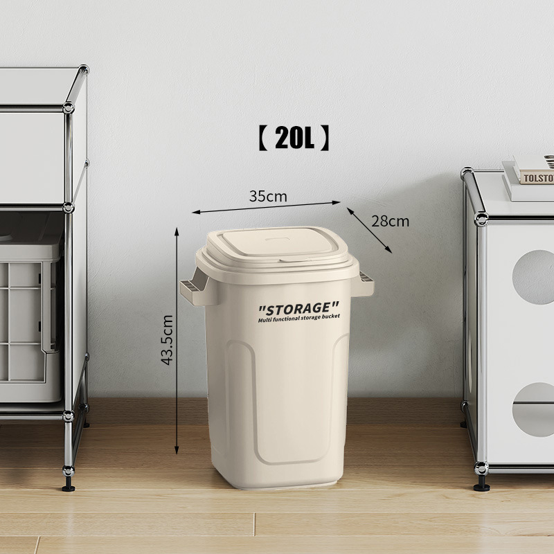 キッチンゴミ箱家庭用新しい大型蓋付き高さ紙バスケット家庭用屋外インダストリアルスタイル大容量ゴミ箱|undefined