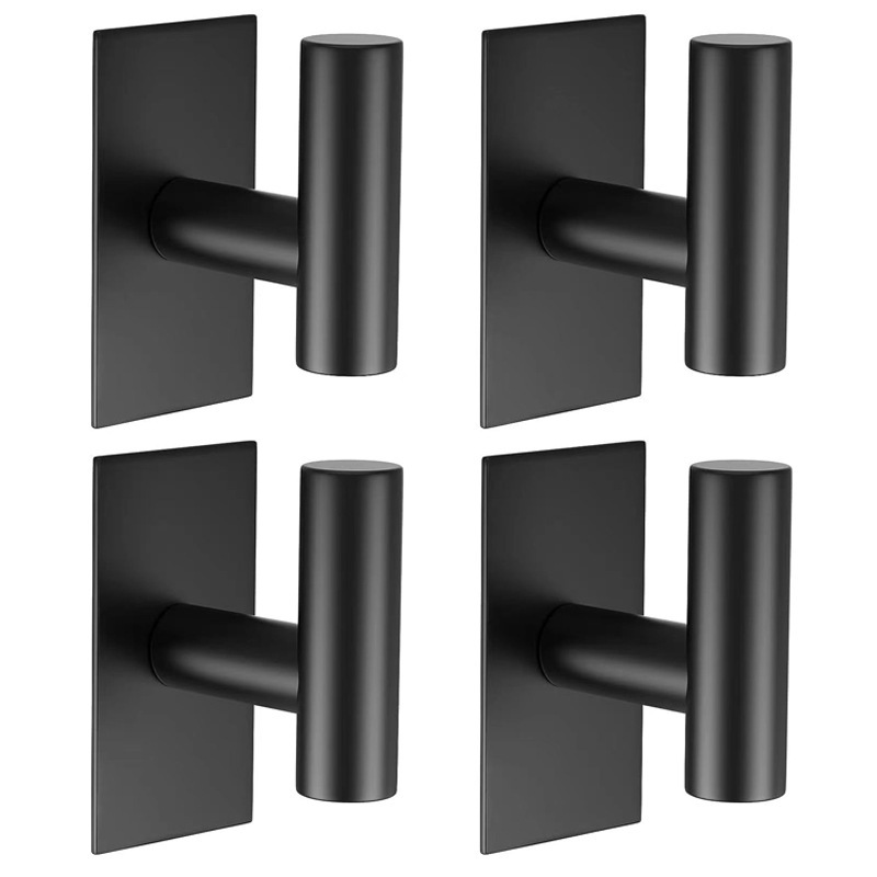 Bathroom Kitchen Bedroom Adhesive Hook Clothes Hanger Bathrobe Towel Door Clothes Hole-Free Cross-Border