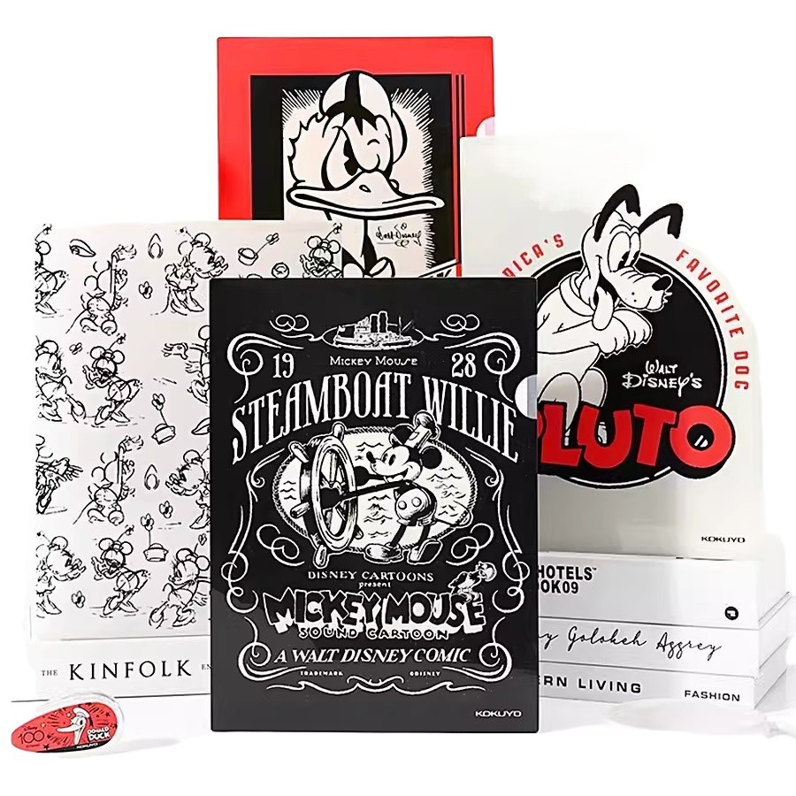 [Serie de aniversario 1OO] Guoyu kokuyo Mickey nombre conjunto A4 carpeta de una sola pieza traje de cuatro colores