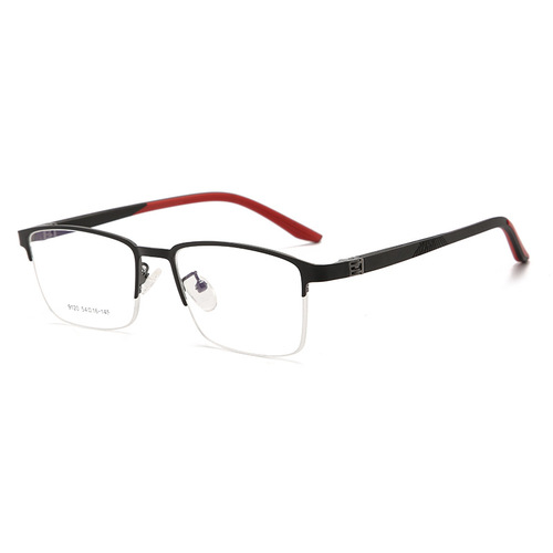 New sports fashion learning glasses frame with anti-slip rubber long foot cover, multi-color metal frame, blue light blocking non-prescription glasses
