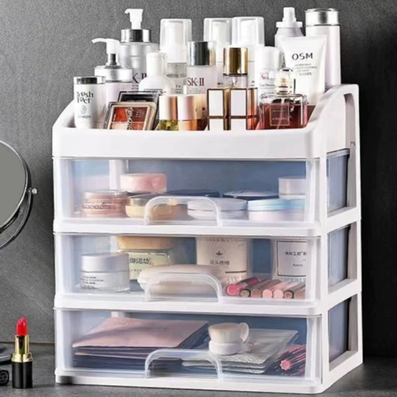 Настольный ящик для хранения косметики ящик для хранения многослойный ящик для хранения ювелирных изделий губной помады трехслойная Органайзер стеллаж для хранения
