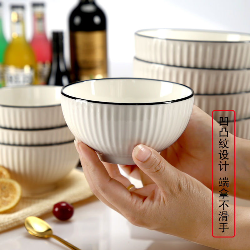 鍋碗の瓢箪盆の露店の卸売りの茶碗の陶磁器の碗の家庭用のご飯の碗の厚い顔の碗のご飯の碗のスープの碗の磁器の碗の熱いです。|undefined