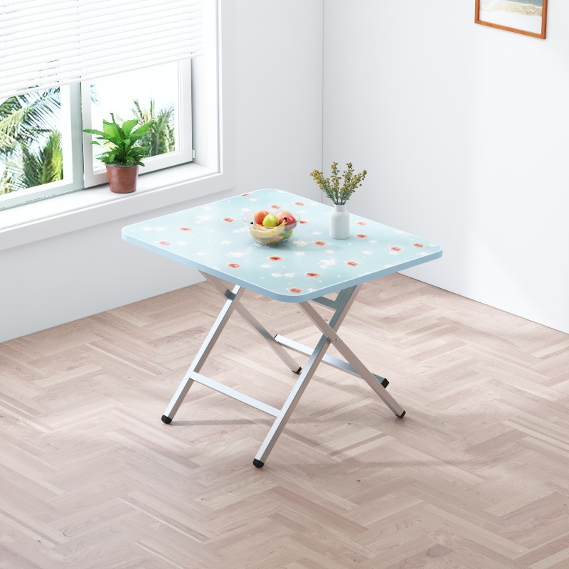 Mesa plegable, mesa de comedor casera, mesa de comedor portátil simple, mesa cuadrada de alquiler, mesa cuadrada simple de comedor