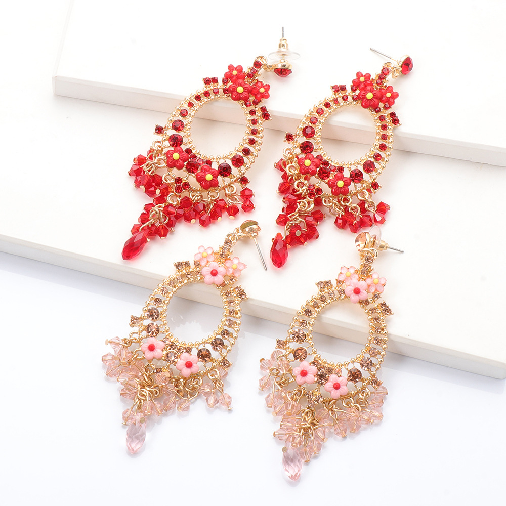 Fashion Rhinestone Long Carved Bohemian Alloy Earrings Wholesale display picture 15