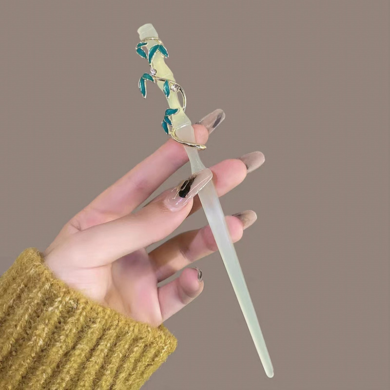 Orquídea de estilo antiguo broche de orquídea de franela nuevo estilo chino de primavera adornamiento de cabello temperamento disco broche de cabello simple broche nicho tocado