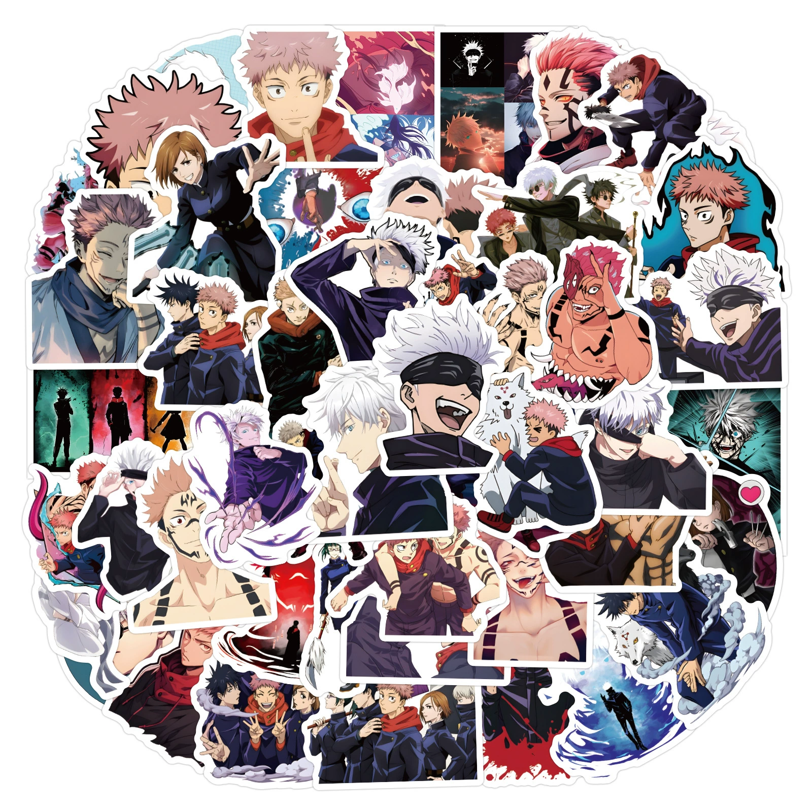 Мультфильм Jujutsu Kaisen, чемодан со стеклом, ноутбук, водонепроницаемая наклейка, наклейки