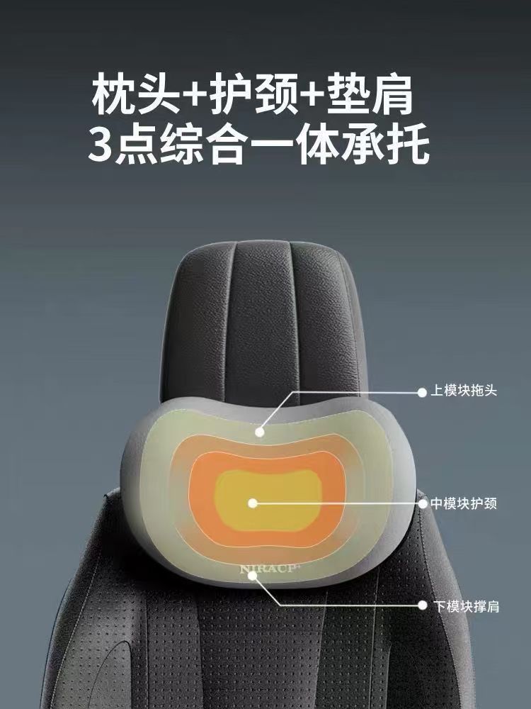 Cross-Border Car Headrest and Lumbar Support Memory Foam Cushion, Waist Support Pillow, Lumbar Support Set for Car Use